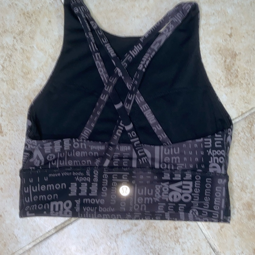 Lululemon Energy High-Neck Longline Bra -Ombre Black Multi - Picture 6 of 7